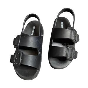 Mini Melissa Cozy Black Sandals Size: 11